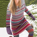 Colorful Striped Mid-Length Wool Knit Dress elevenforest