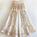 Women's Viking Celtic Knot Tree Of Life Art Linen Skirt elevenforest