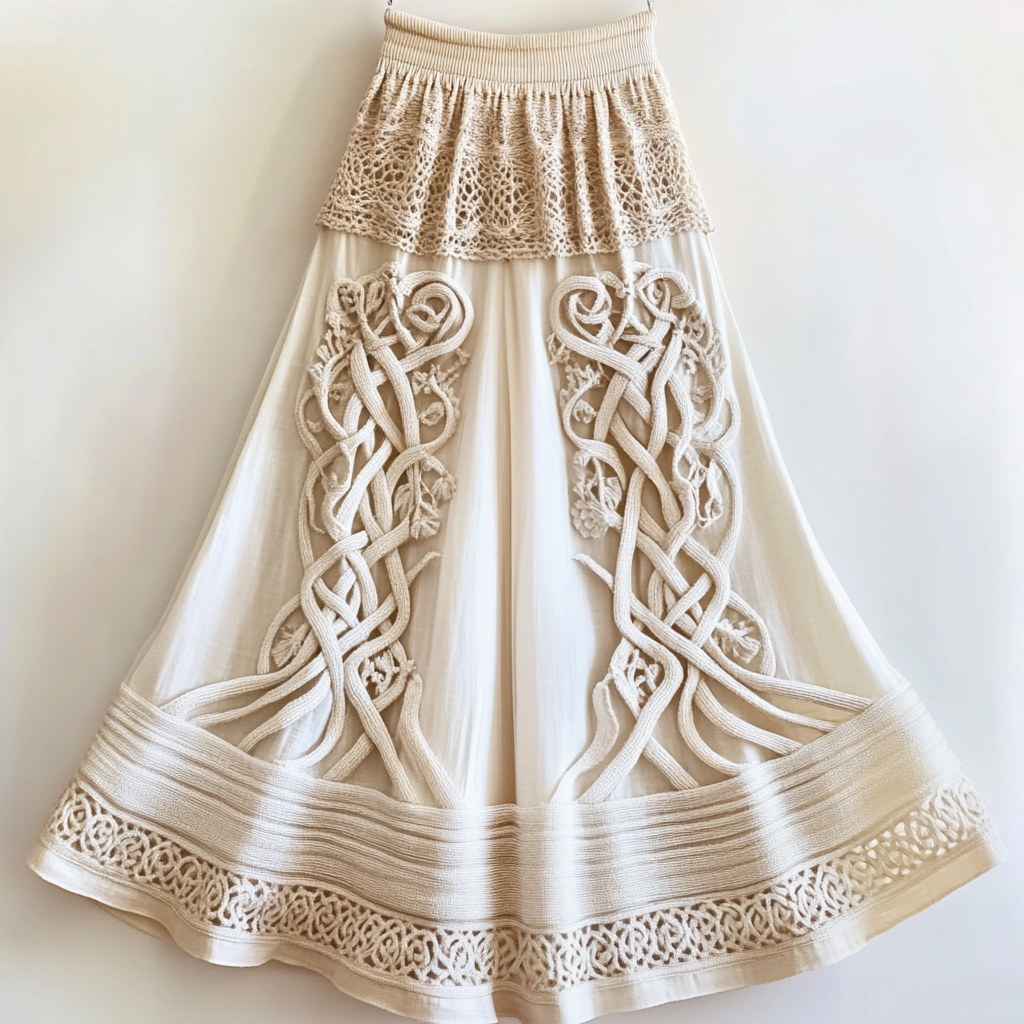 Women's Viking Celtic Knot Tree Of Life Art Linen Skirt elevenforest