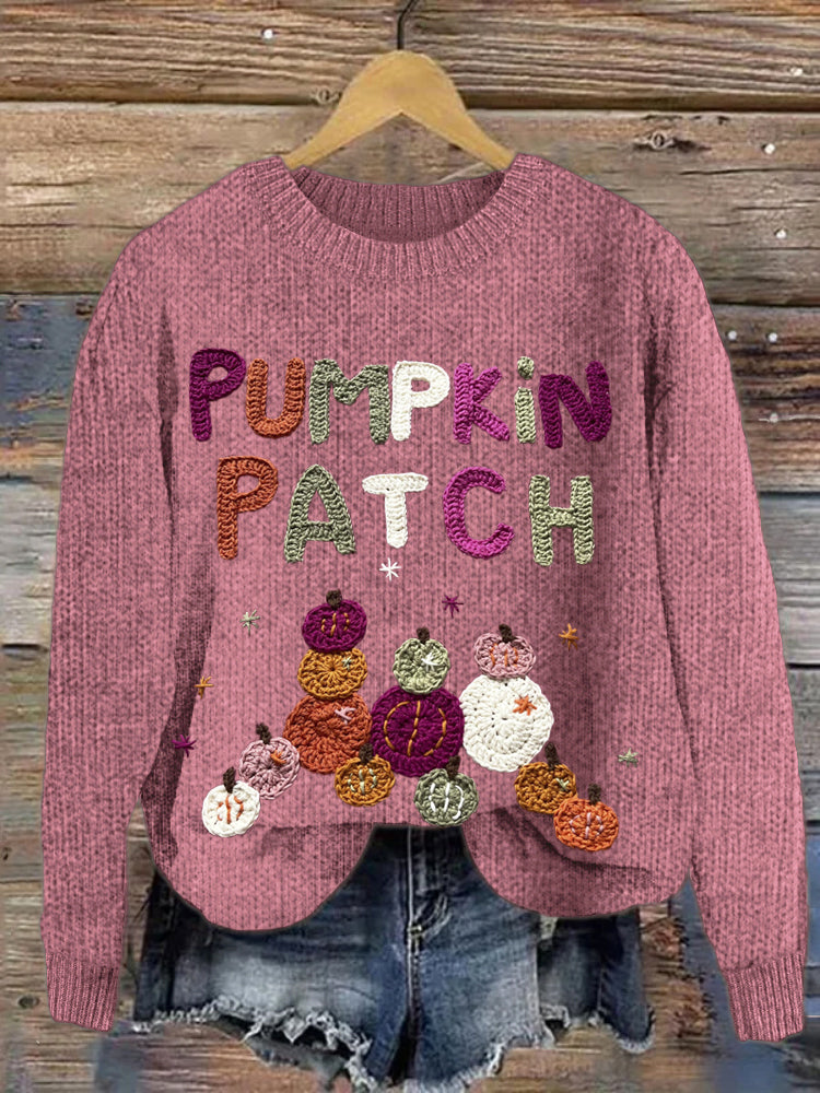 Halloween Pumpkin Patch Knit Cozy Sweater artswardrobe