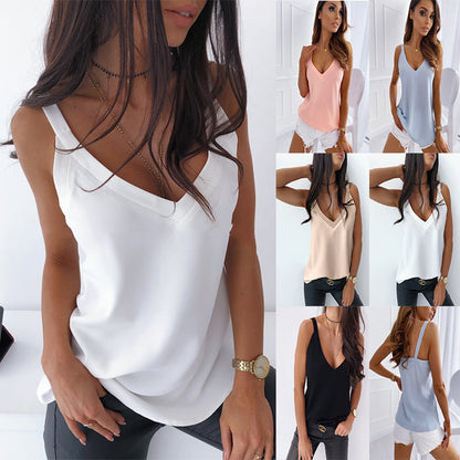 Summer Leopard Print Loose Camisole Backless Shirt