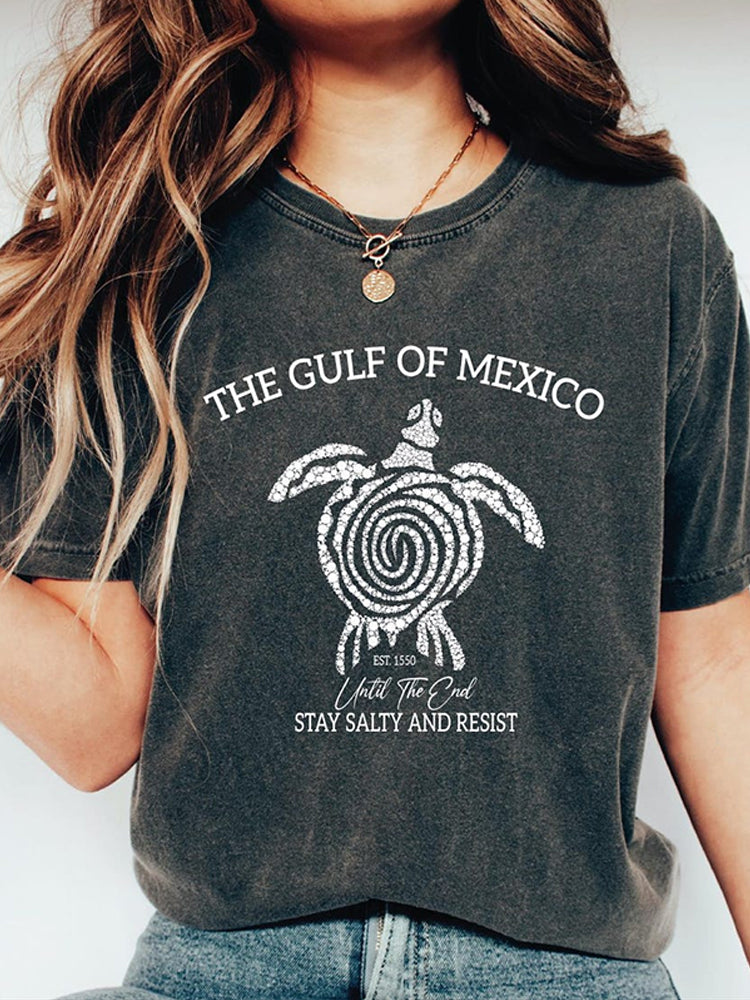 Comstylish Gulf Of Mexico Until The End Stay Salty And Resist Washed T Shirt