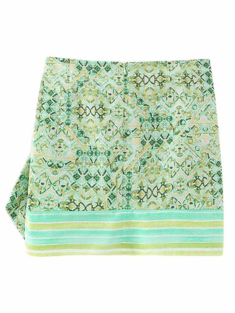 Val Retro Printed Wrap Mini Skirt