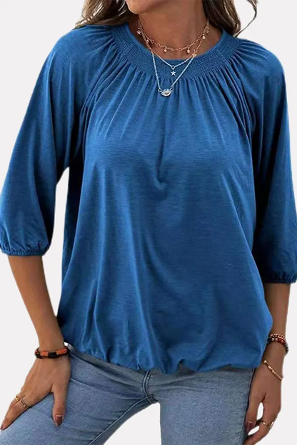 Split Joint Fold O Neck T-shirts