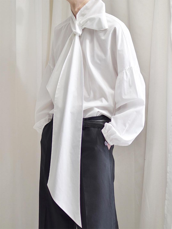 Long Sleeves Loose Buttoned Color Shawl Collar Blouses&shirts Tops