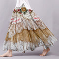 Vintage Boho Lace Flower Embroidery Flowy Wide Skirt elevenforest