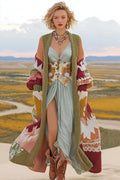 Women's Colorful Rainbow Patchwork Pattern Print Cardigan