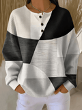 Women's Casual Color Block Print Top 