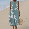 Vintage Floral Art Linen Tank Dress elevenforest