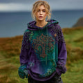 Women's Vintage Viking Celtic Knot Thermal Hoodie elevenforest