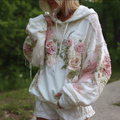 Bohemian Style 3d Rose Embroidery Women's Hooded Sweatshirt elevenforest