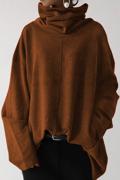 Patchwork Pocket Turtleneck Hoodies(5 Colors)