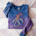Comstylish Colorful Octopus Contrast Tie Dye Washed Sweatshirt