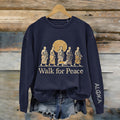 Comstylish Women's Walk For Peace Monks With Aloka Dog Print Sweatshirt