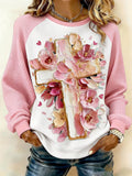 Comstylish Women's Valentine's Day Faith Cross Jesus Art Print Top