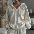 Women's Vintage Rose Floral Art Casual Warm Hoodie