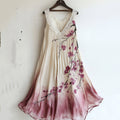Vintage Cherry Blossom Floral Lace Gradient Art Comfy Tank Dress elevenforest