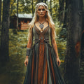 Viking Celtic Knot Gradient Art Suspenders Maxi Dress elevenforest