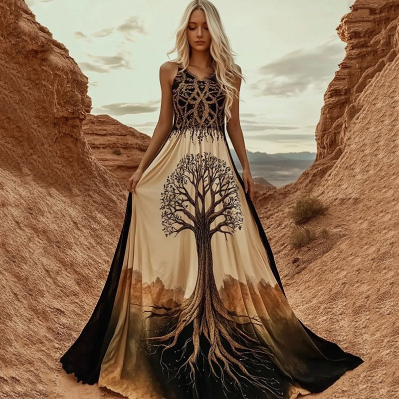 Women's Viking Tree Of Life Comfy Maxi Dress elevenforest