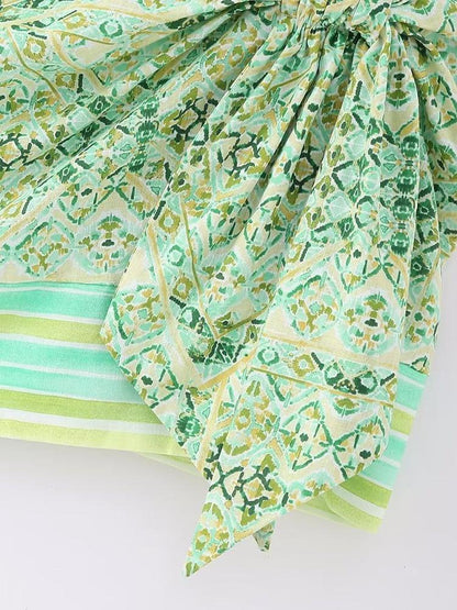 Val Retro Printed Wrap Mini Skirt