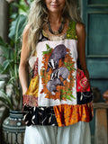 Forest Melinae Pattern Vintage Linen Tank Top elevenforest