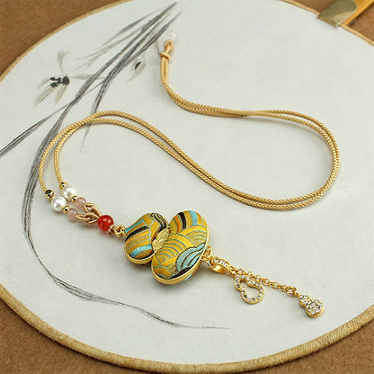 Buddha Stones Song Brocade Gourd Necklace