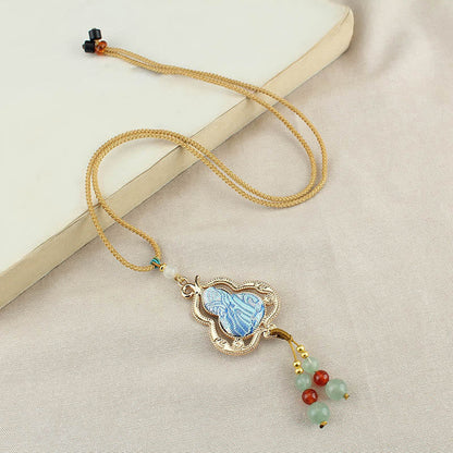 Buddha Stones Song Brocade Gourd Health Necklace