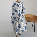 Vintage Floral Print Long Sleeve Loose Dress elevenforest
