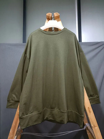 Loose Color Round-neck Sweatshirt Top