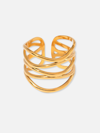 Aza Adjustable Gold Ring Set