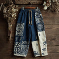 Women's Japanese Art Patchwork Print Comfy Pants elevenforest