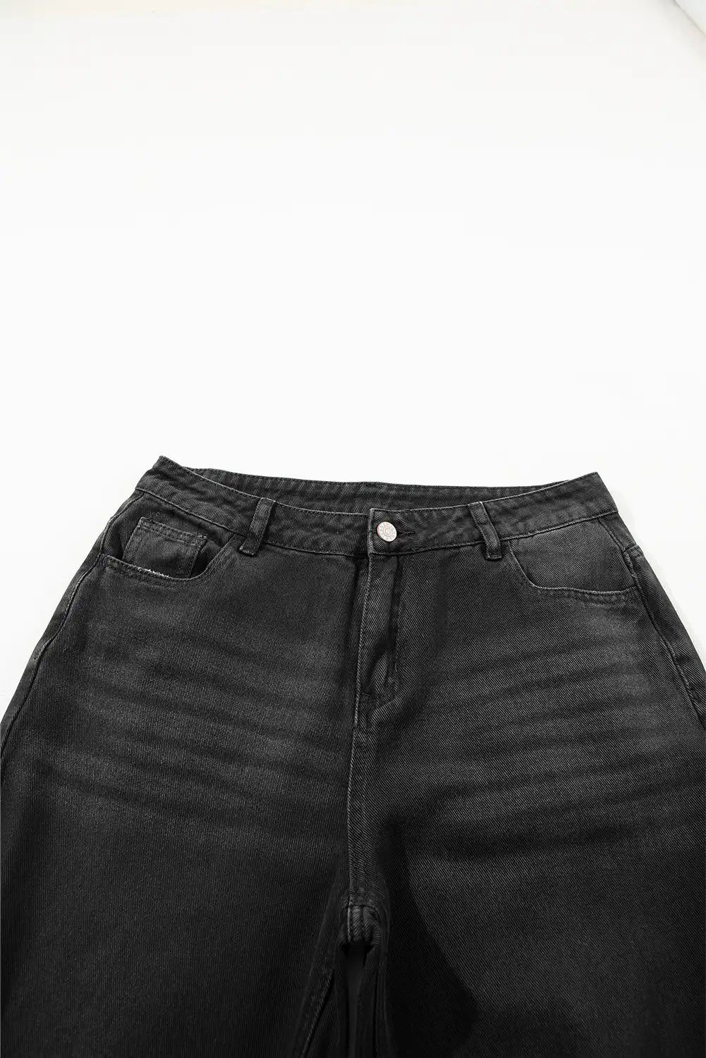 Black Distressed Cropped Flare Jeans