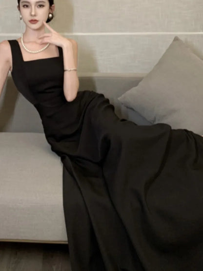 Backless Evening Party Dress Sleeveless A-line Long Dresses for Spring Summer Prom Robe Vestidos Mujer New