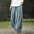 Women's Japanese Art Blossom Pocket Loose Casual Pants elevenforest