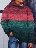 Men's Retro Colorful Gradient Cozy Hooded Sweater elevenforest
