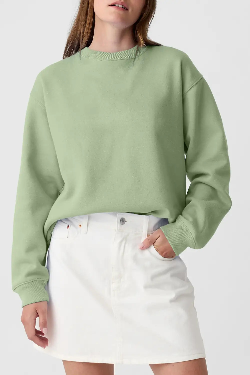 Smoke Green Drop Shoulder Sweatshirt