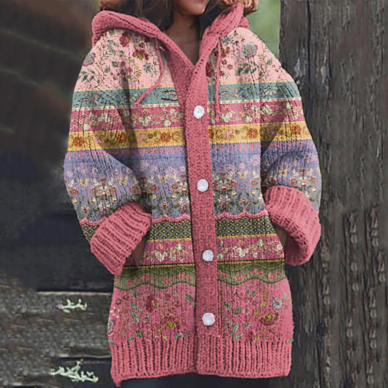 Retro Icelandic Button Down Cozy Sweater elevenforest