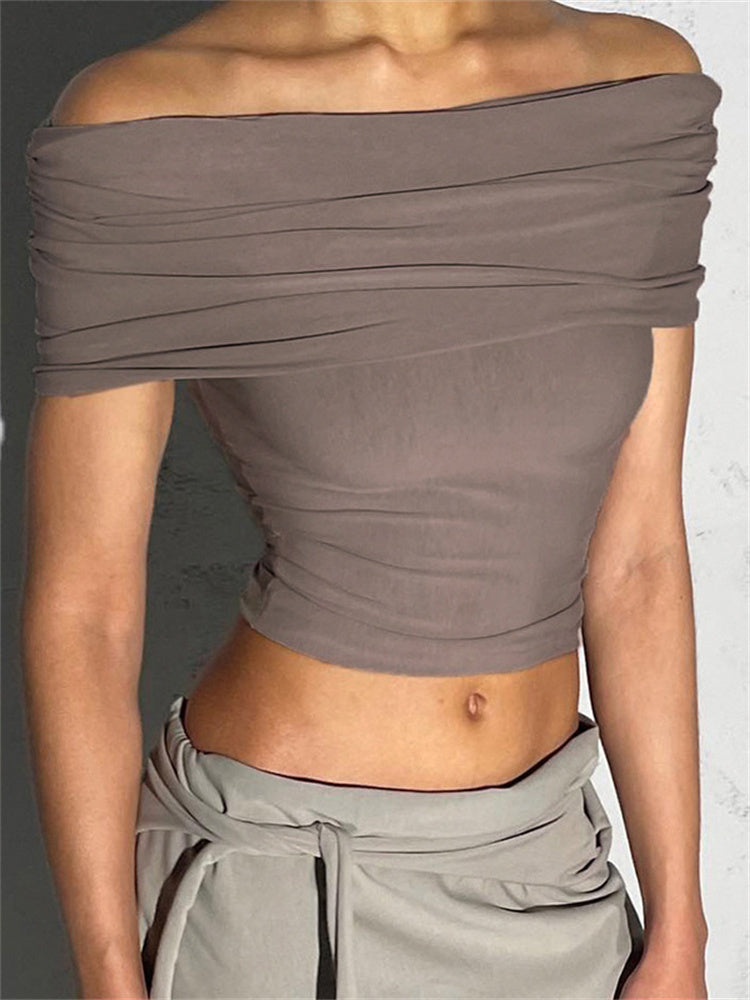Tossy Hoodie Slim Short Sleeve Crop Top Female Patchwork Cropped Pullover Y2k Tank Top