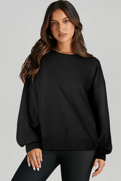 Black High Low Hem Sweatshirt