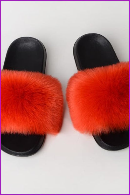 {5-7 Days Wait for Make} New Color Faux Fox Fur Slides F602