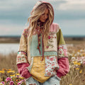Vintage Floral Patchwork Art Comfortable Warm Hoodie elevenforest