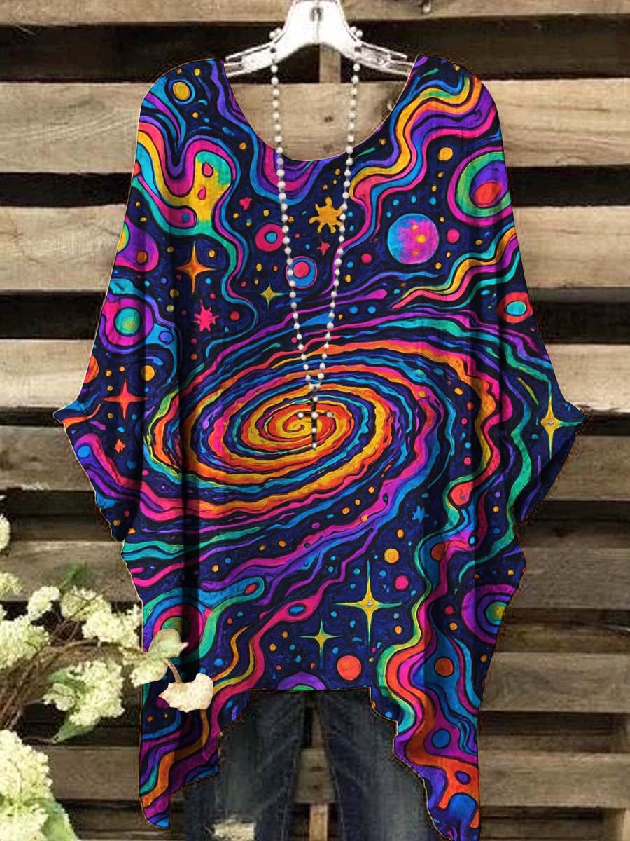 Women's Dazzling Galaxy Star Print Casual Top