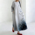 Comstylish Women's Japanese-style Tie-dye Floral Print Dress