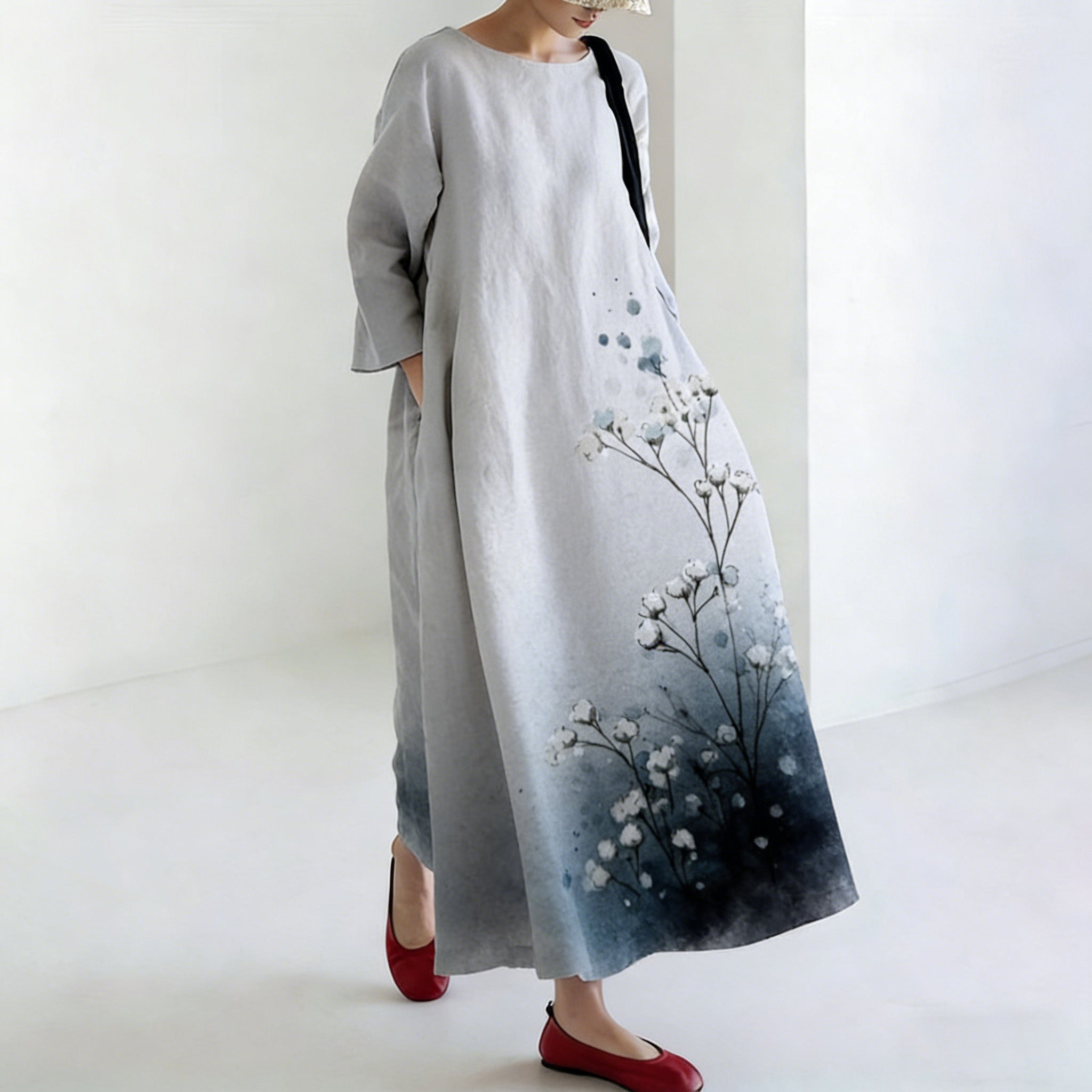 Women's Japanese-style Tie-dye Floral Print Dress elevenforest
