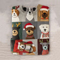 Comstylish Cute Puppy Christmas Art Print Knit Pullover Sweater