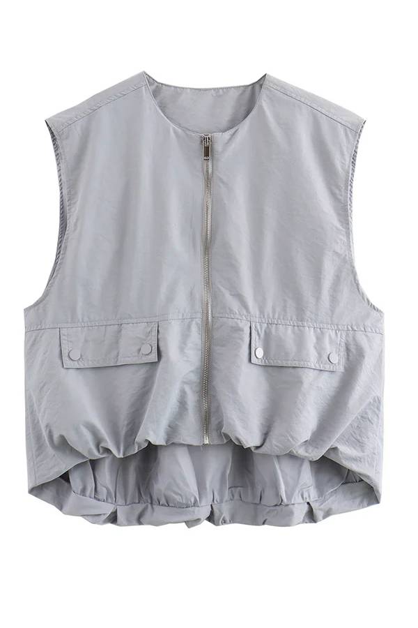 Fashionable Loose Sleeveless Pocket Vest