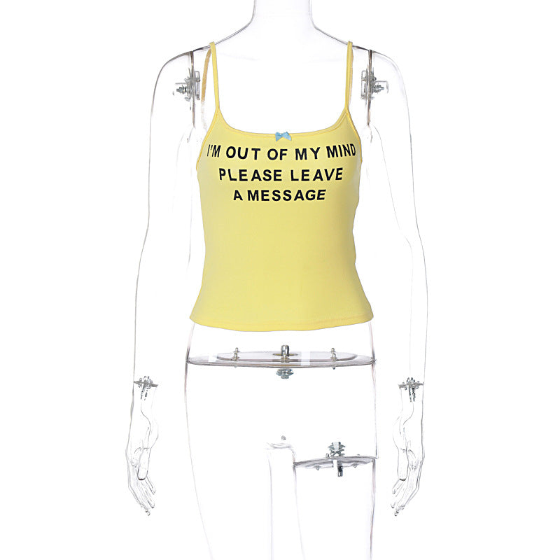 Letter Graphic Print Off Neck Camisole – Stylish and Versatile Outerwear