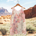 Women's Vintage Floral Patch Cotton And Linen Sleeveless Tank Top elevenforest