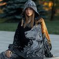 Comstylish Women's Vintage Dog Embroidered Hooded Sweater