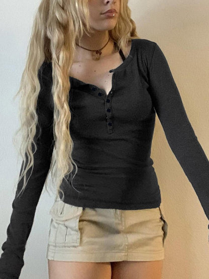Fairycore Y2k Tops Tee Aesthetic Button Up Retro Grunge Clothing 90s Slim Womenswear Shirts